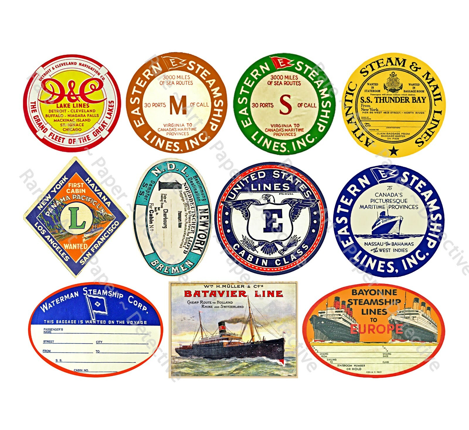 Special Order, 10 Steamship Label Sheets