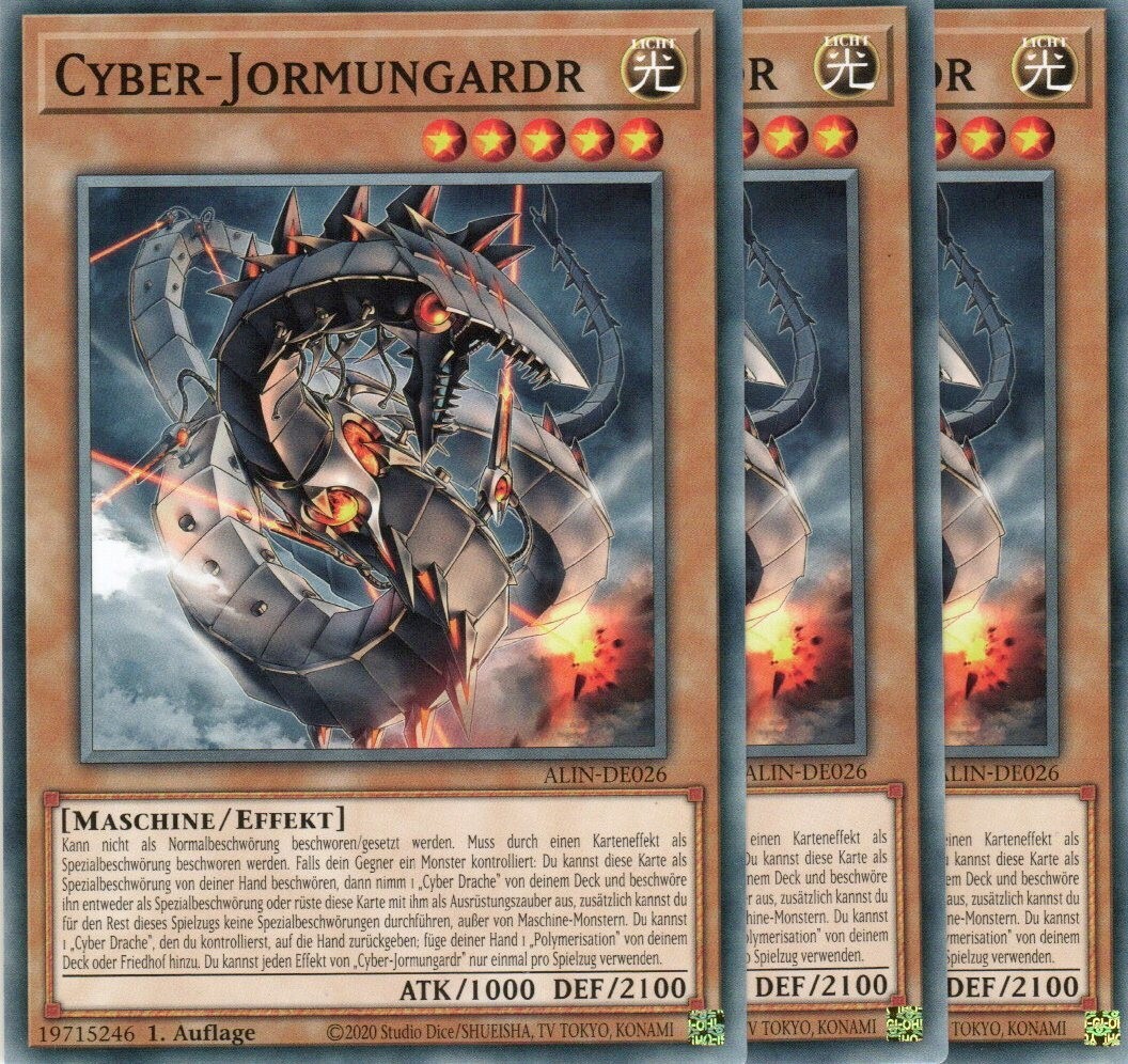 yugioh 3x Cyber-Jormungardr ALIN-EN026 Common 1st Edition German
