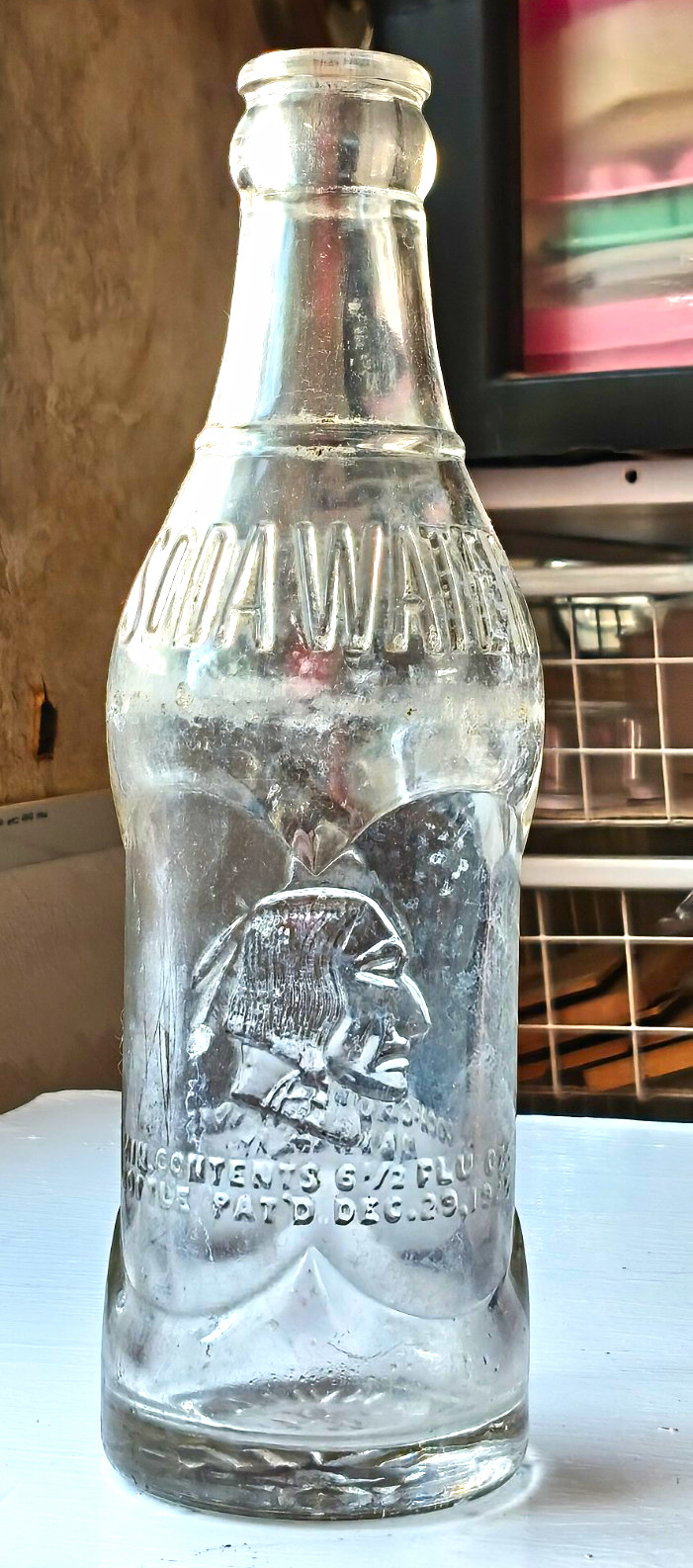 Vintage Indian River Soda Water Bottle Danville KY Clear 6.5 oz Embossed Chief Vintage Indian River Soda Water Bottle Danville KY Clear 6.5 oz Embossed Chief