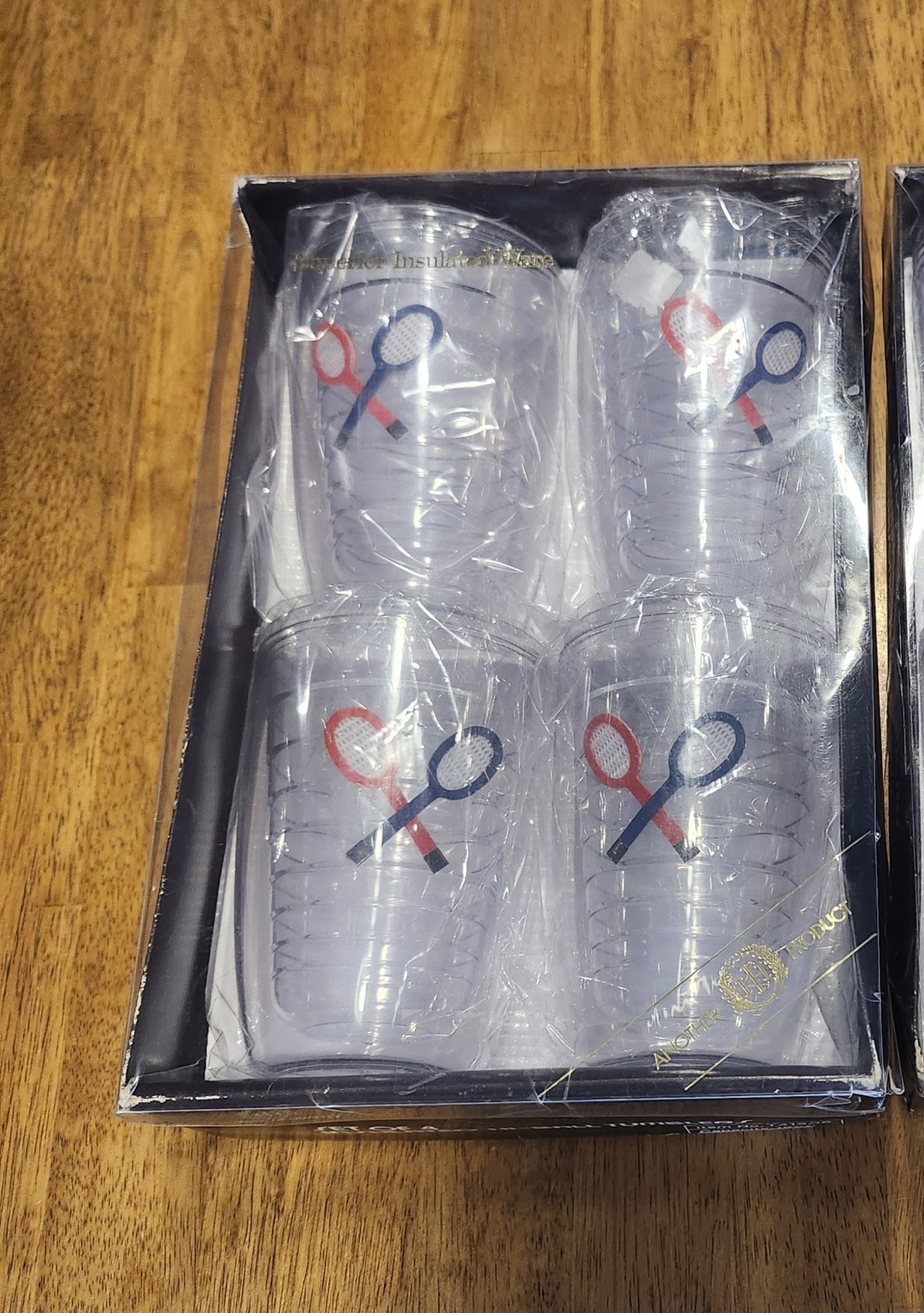 Vintage Superior Insulated Ware Tennis Racket Tumblers Set 4 Retro Glasses NIB Vintage Superior Insulated Ware Tennis Racket Tumblers Set 4 Retro Glasses NIB