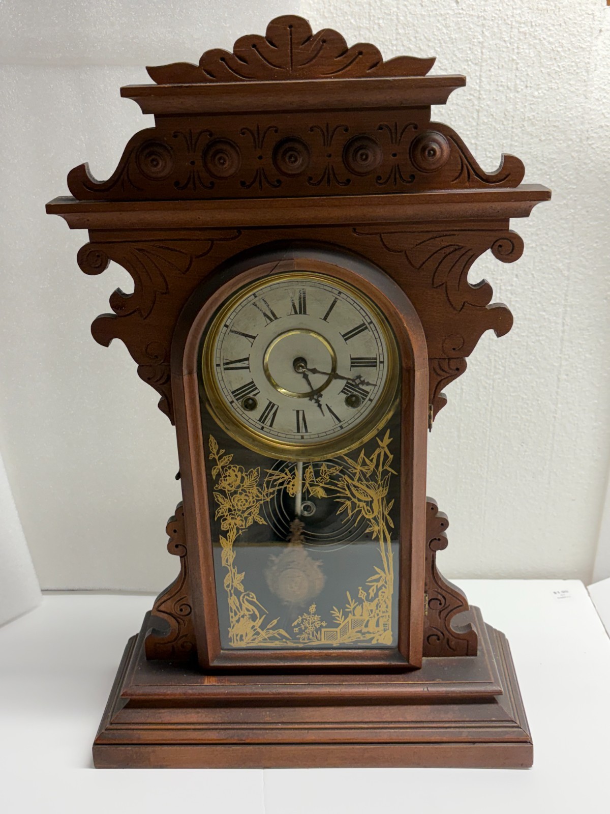 Antique E.N. Welch “Handel” Shelf Clock Working w/ Keys 8-Day Strike WITH LABELS
