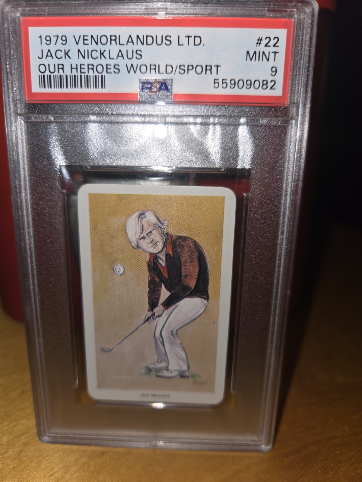 1979 VENORLANDUS LTD. OUR HEROES WORLD OF SPORT #22 JACK NICKLAUS PSA 9