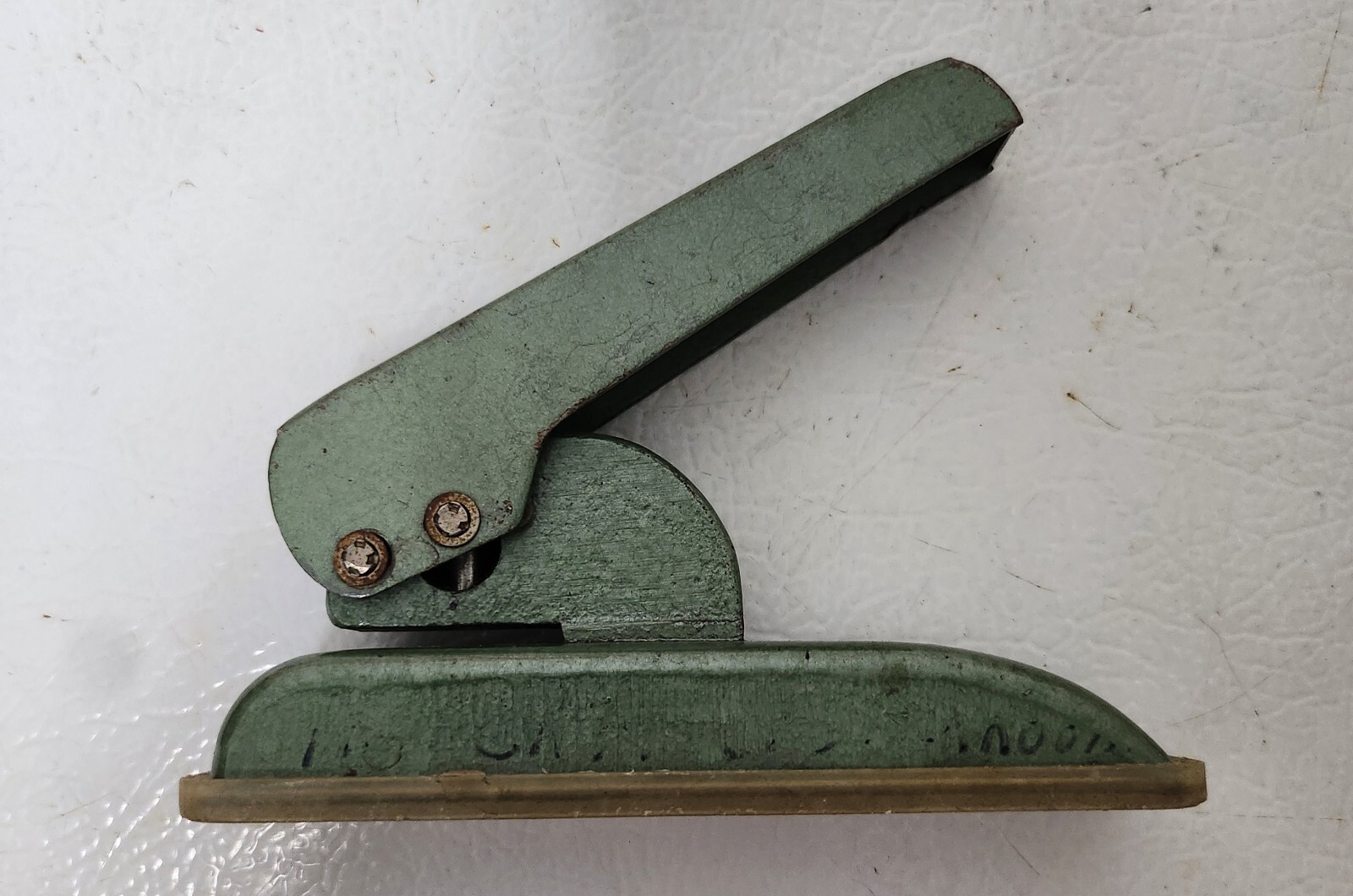 Vintage Green Metal Single Paper Hole Punch