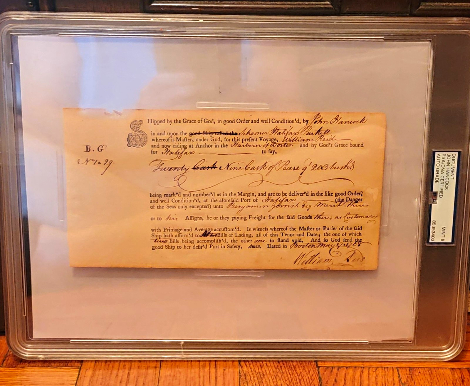 John Hancock Signature PSA John Hancock Signature PSA
