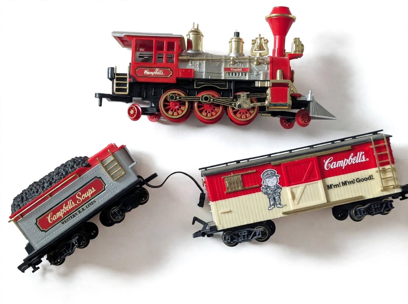 Campbell's Soup Train Set Locomotive Tender Caboose Western R.R. Lines Vintage
