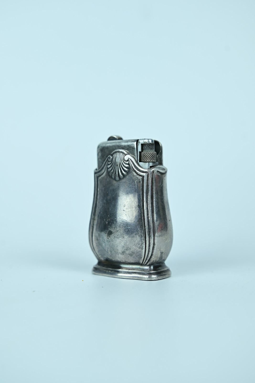 Vintage French Gallia Christofle Lighter in Ornate Metal Sleeve Case
