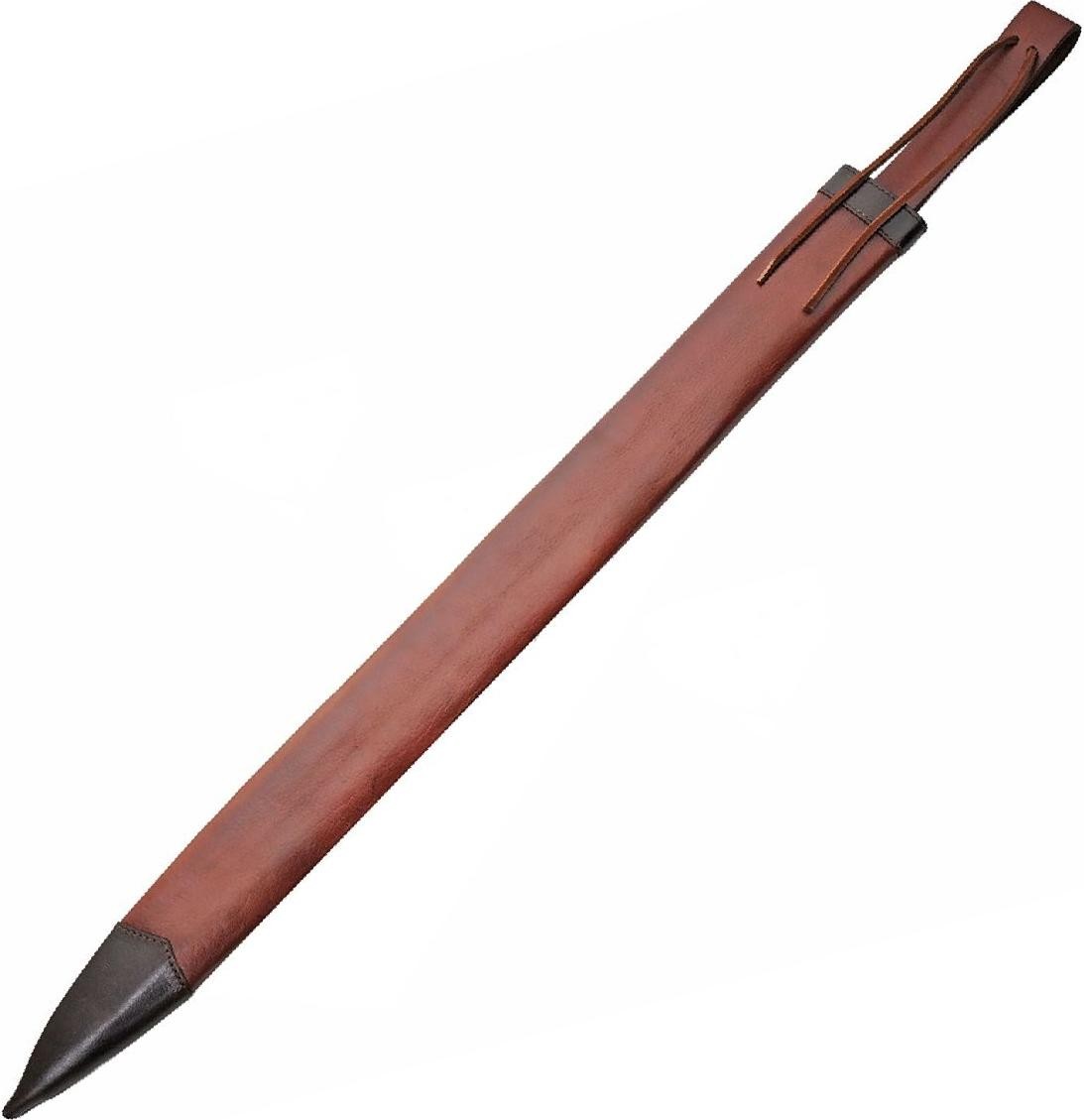 Sword Scabbard | 39.5in Overall Brown Leather - Fits 32in X 2in Blade Broadsword Sword Scabbard | 39.5in Overall Brown Leather - Fits 32in X 2in Blade Broadsword