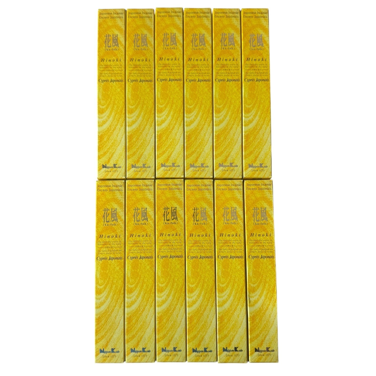 Nippon Kodo Ka-fuh Hinoki Incense 50 Sticks + Ceramic Holder Japan New