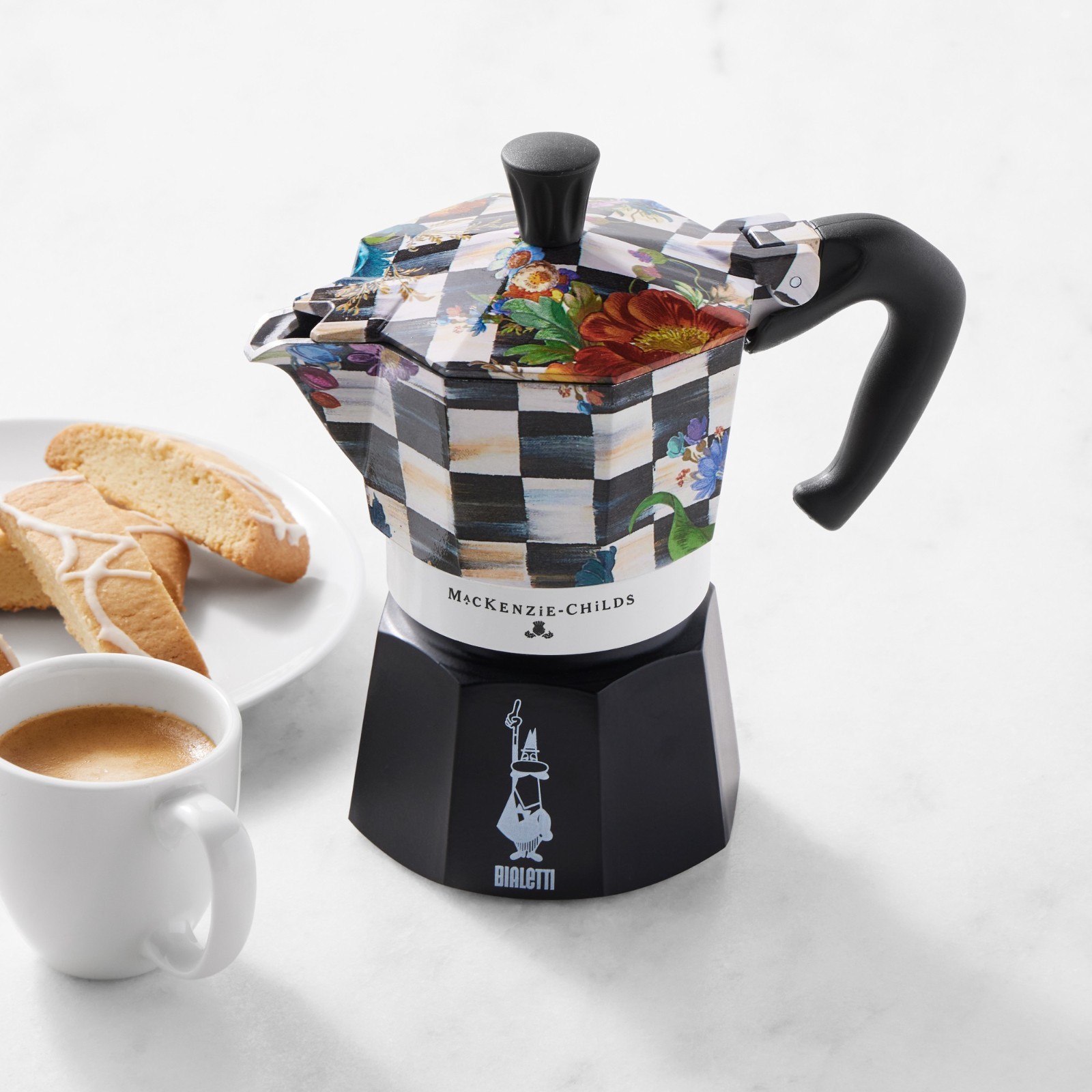 Bialetti MacKenzie-Childs Courtly Flower Market Moka Express Stovetop Bialetti MacKenzie-Childs Courtly Flower Market Moka Express Stovetop