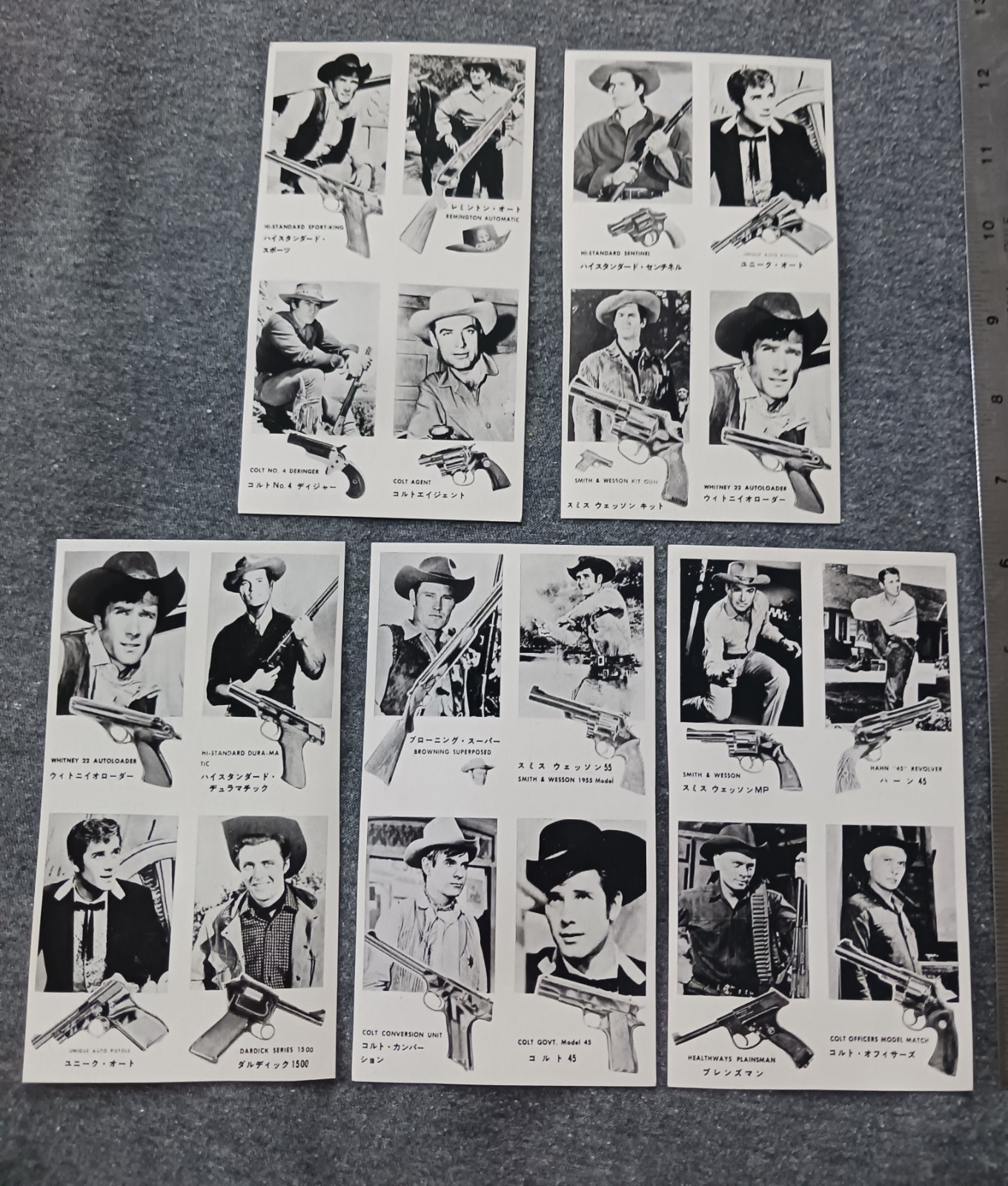 Menko Trading Card Panels Western Chuck Connors Yul Brynner 50s 60s Menko Trading Card Panels Western Chuck Connors Yul Brynner 50s 60s