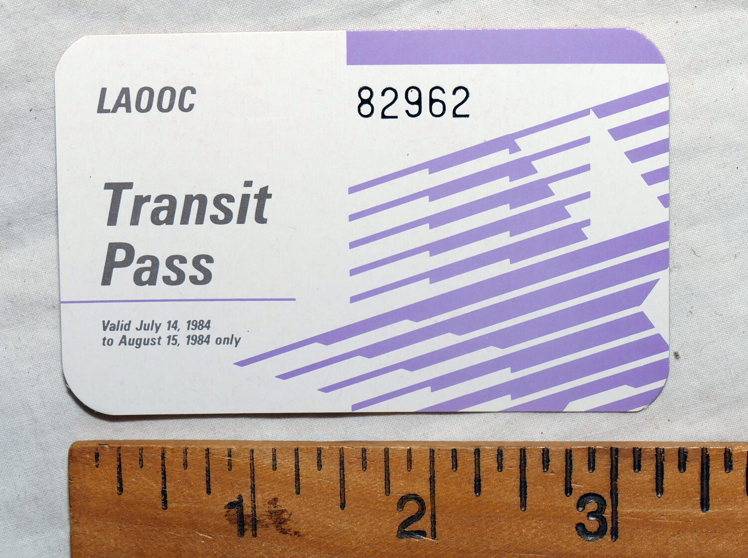 1984 Los Angeles Olympics official LAOOC Bus Pass