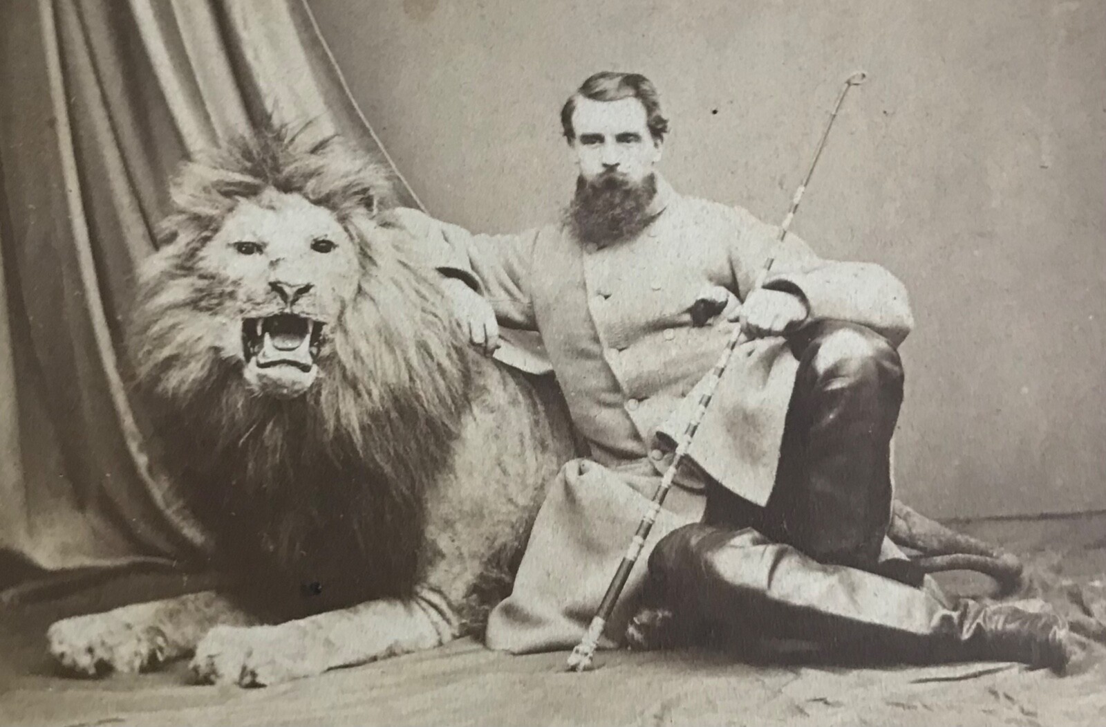 Antique Photograph CDV French 1865 Lion Tamer J Crockett Alfred Cailliez Paris Antique Photograph CDV French 1865 Lion Tamer J Crockett Alfred Cailliez Paris