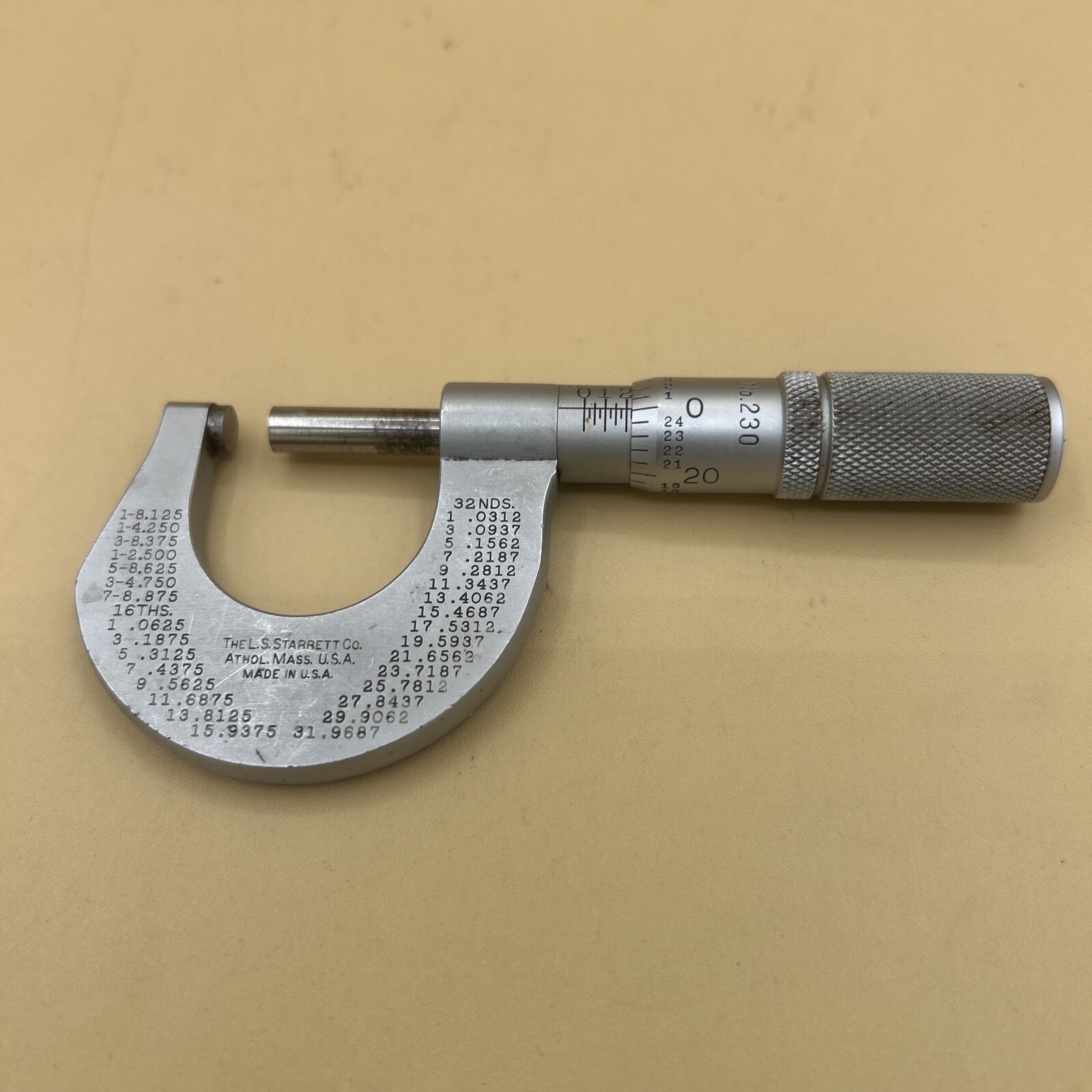 L.S. Starrett No. 230 0-1\