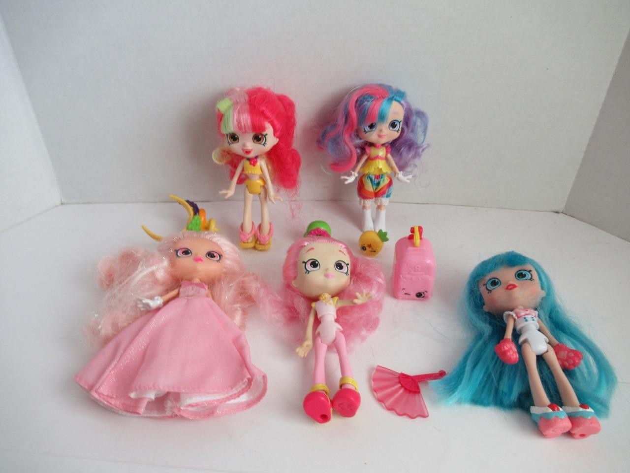 Great Group of Shopkins Shoppies Dolls with Accessories