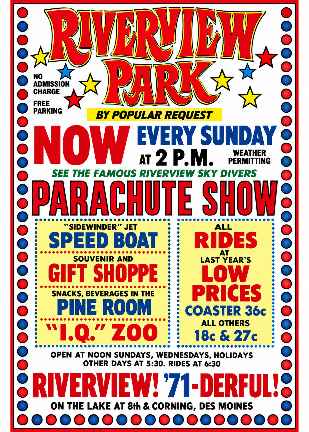 Vintage Riverview Amusement Park Ad Magnet – Des Moines, Iowa