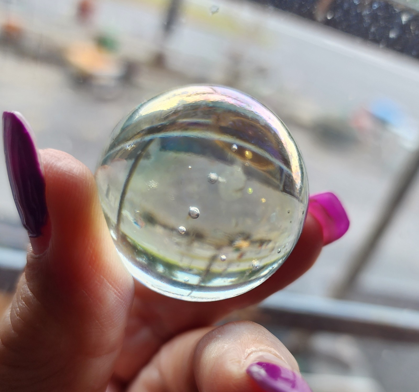 Clear Large 1.5 inch Vintage Glass Marble