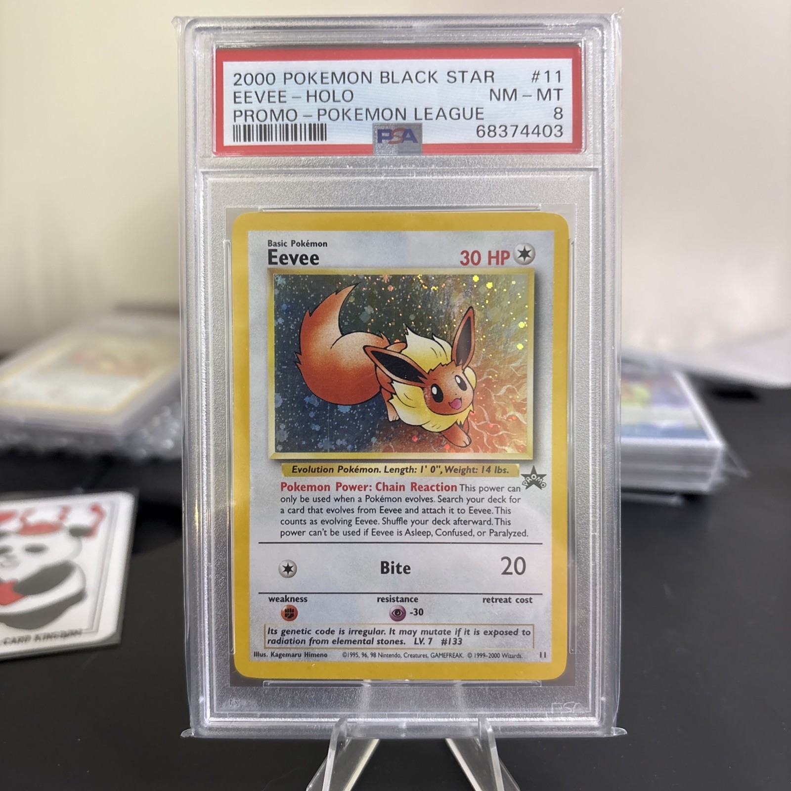 2000 Pokemon Eevee Holo Blackstar Promo PSA 8 # 11 Wizards of the Coast Promo 2000 Pokemon Eevee Holo Blackstar Promo PSA 8 # 11 Wizards of the Coast Promo