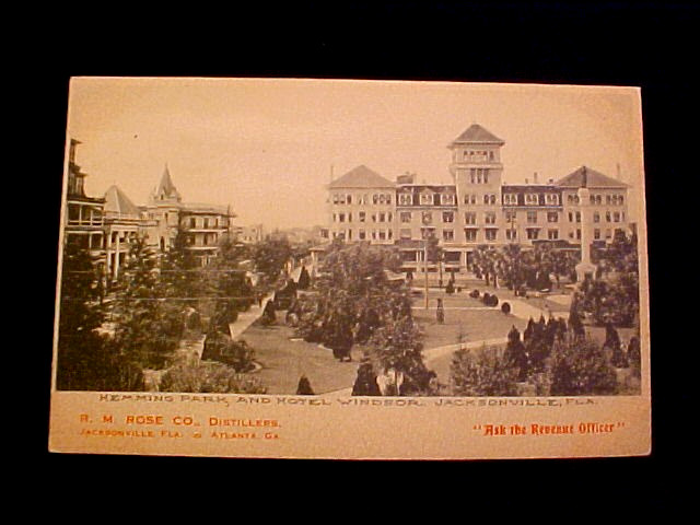 1915 R M Rose Distillers Trade Card Postcard Jacksonville FL Atlanta GA Rare