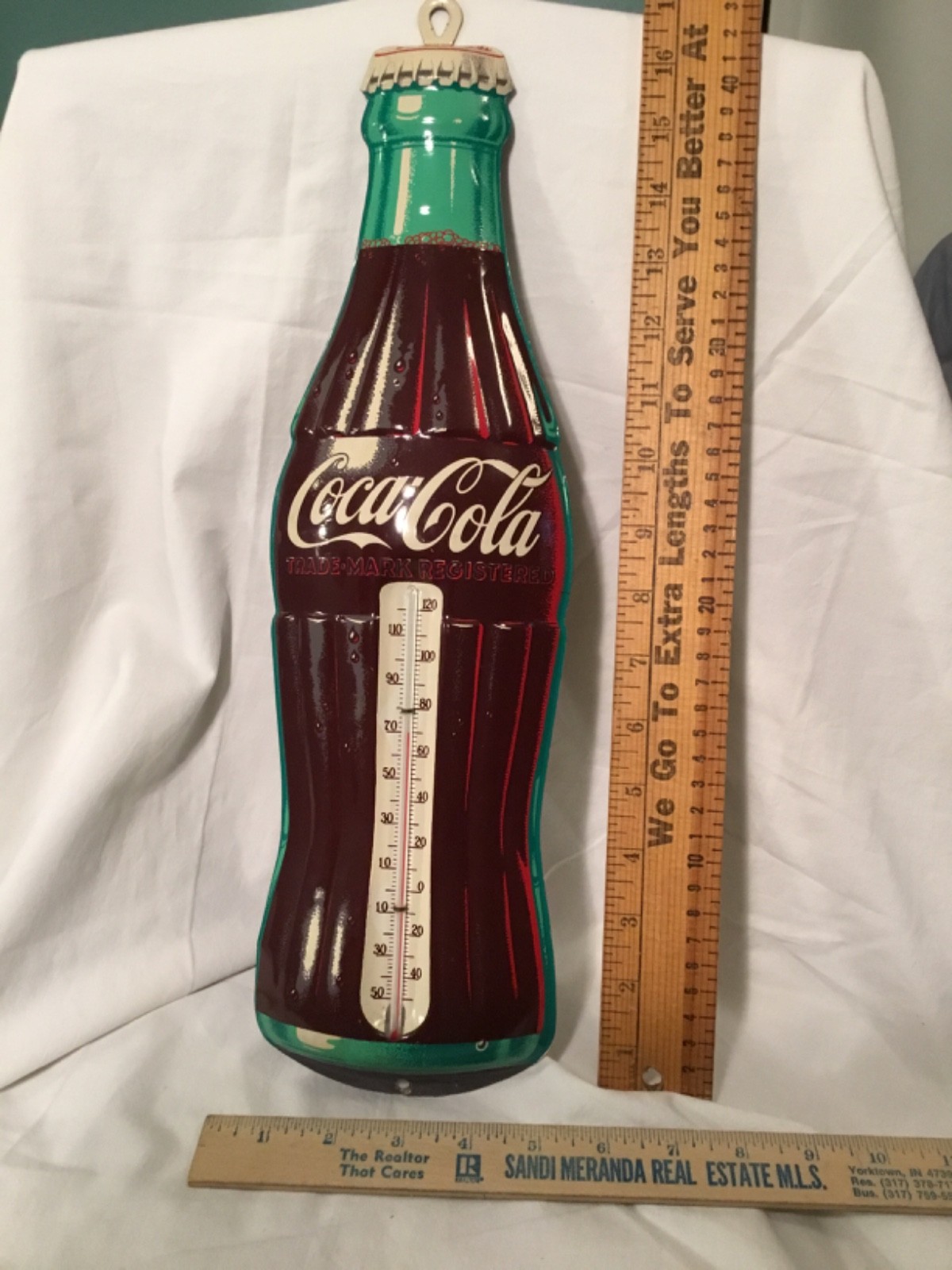 Vintage 1950s Coca-Cola Bottle Thermometer by Robertson USA Approx. 17 Vintage 1950s Coca-Cola Bottle Thermometer by Robertson USA Approx. 17