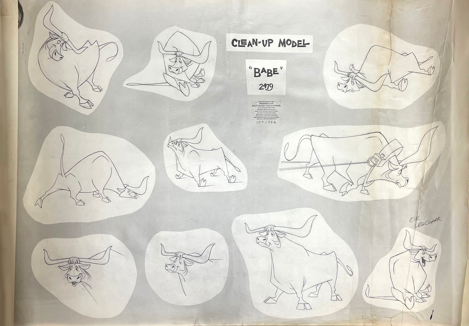 Disney:Paul Bunyan/Babe-Original Stat Oversized Model Sheet-1958