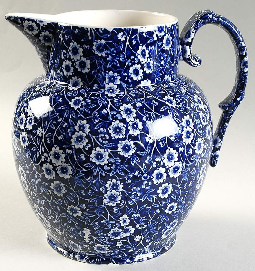Staffordshire Calico Blue  Etruscan Jug 1980320