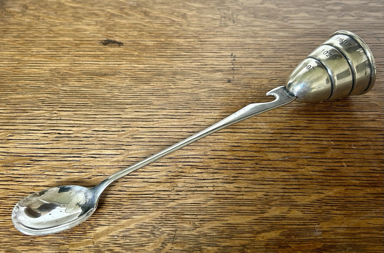 1930s Napier 3-in-1 Silver-Plated Art Deco Cocktail Spoon / Jigger & Opener