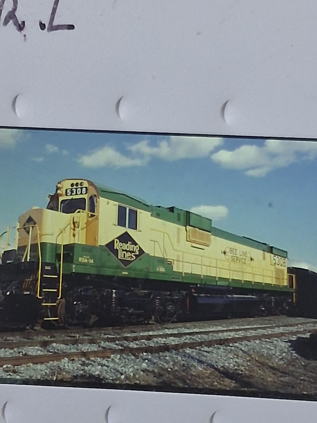 Original train slide Reading Lines Diesel Locomotive #5308 Original train slide Reading Lines Diesel Locomotive #5308