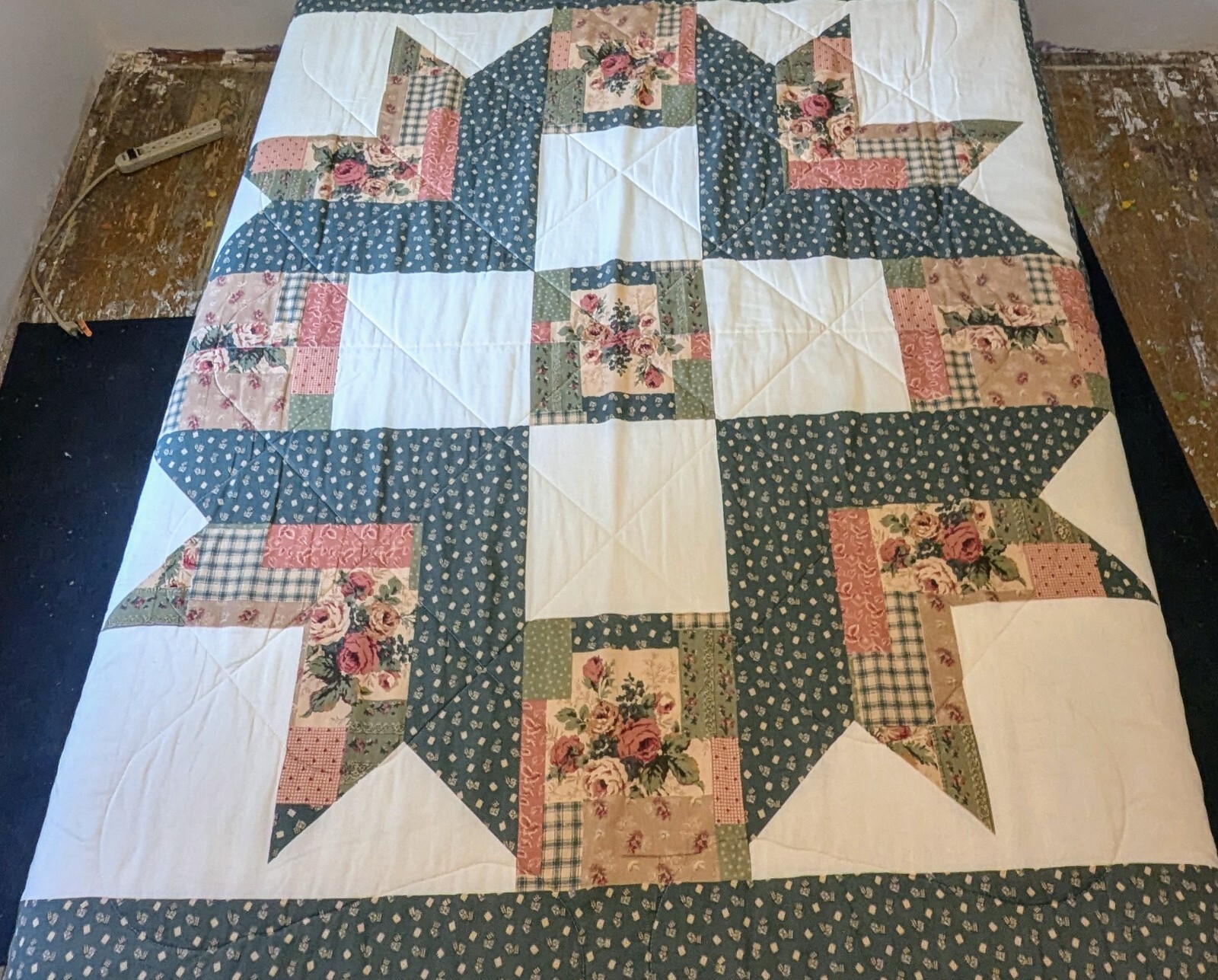 VTG Patchwork Quilt Bedspread 87