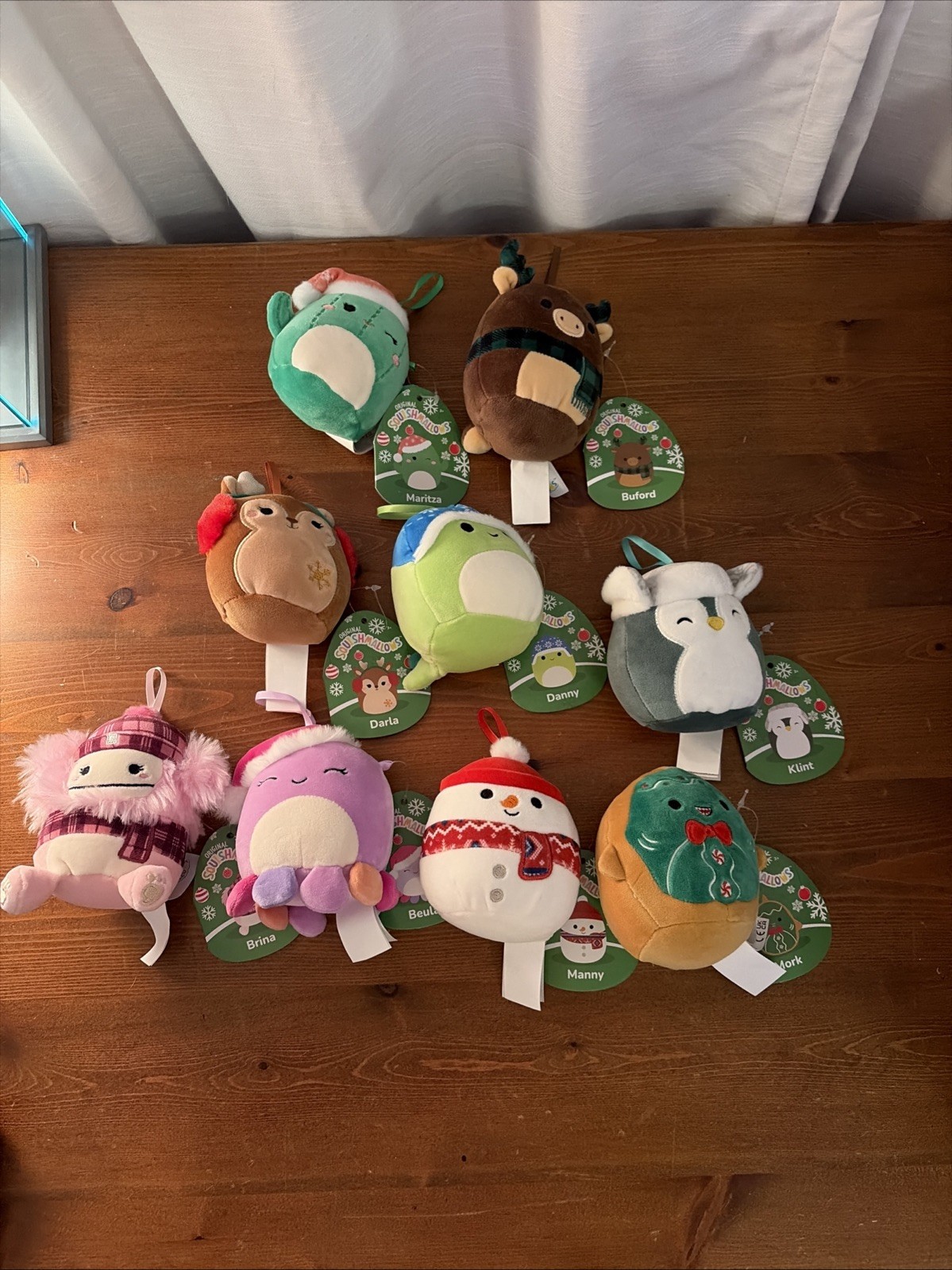 Lot of 9 Collectible Squishmallows Christmas Ornaments with Tags