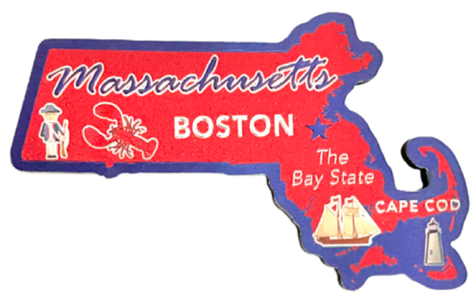 Massachusetts The Bay State Foil Fridge Magnet