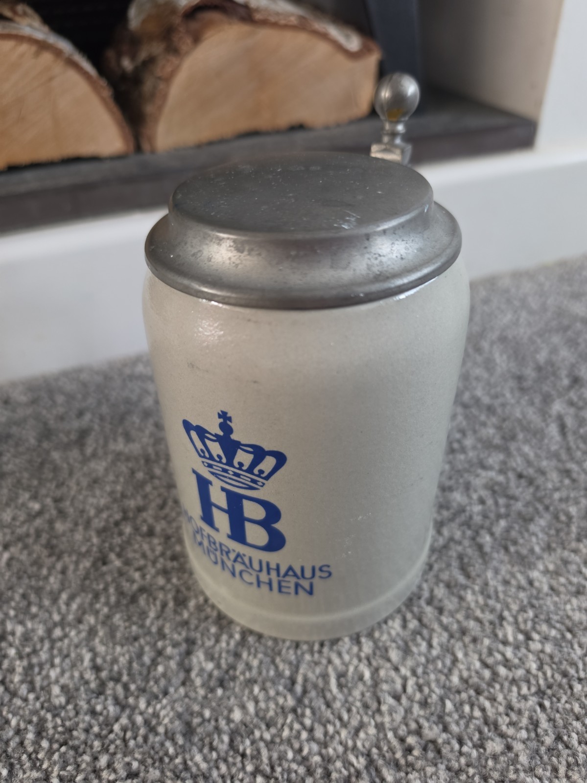 VTG Hofbrauhaus Munchen Beer Stein Makers Mark HB Munich Germany Pewter Lid 0.5L