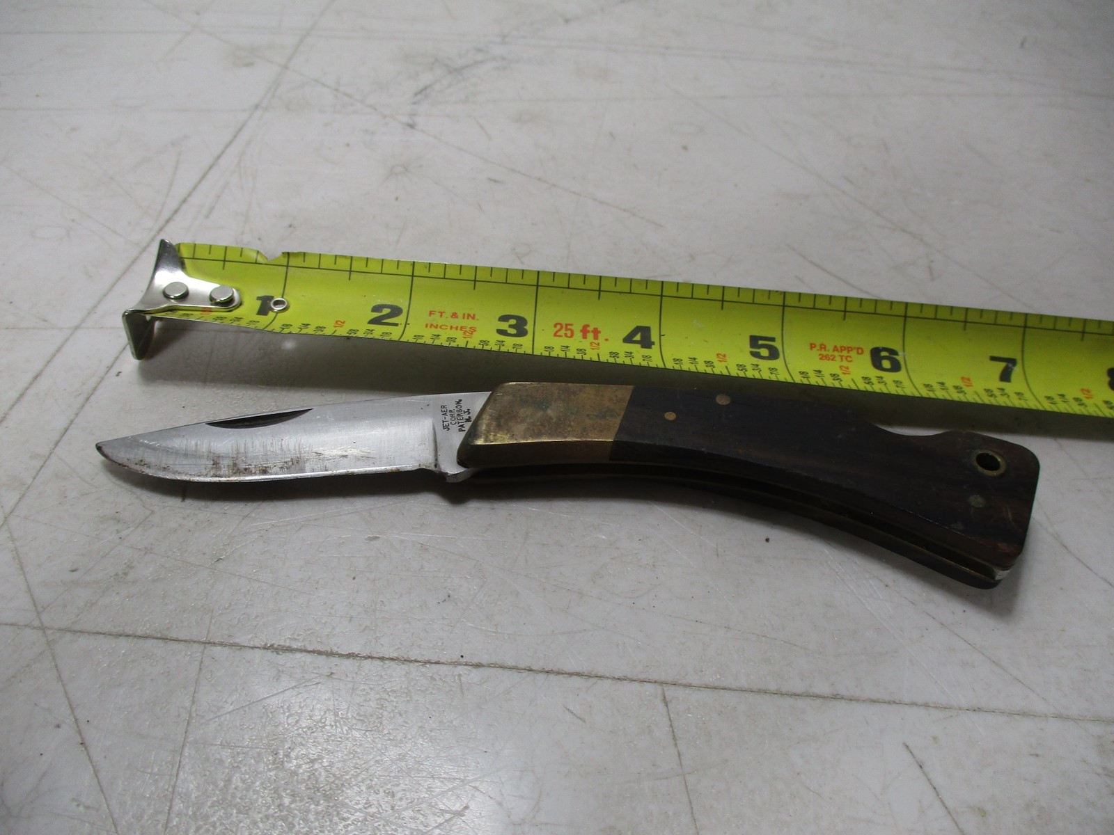 m187) Vtg G-96 Brand No.7002 Lockback Knife JET-AER Corp Japan Brass Great Snap m187) Vtg G-96 Brand No.7002 Lockback Knife JET-AER Corp Japan Brass Great Snap