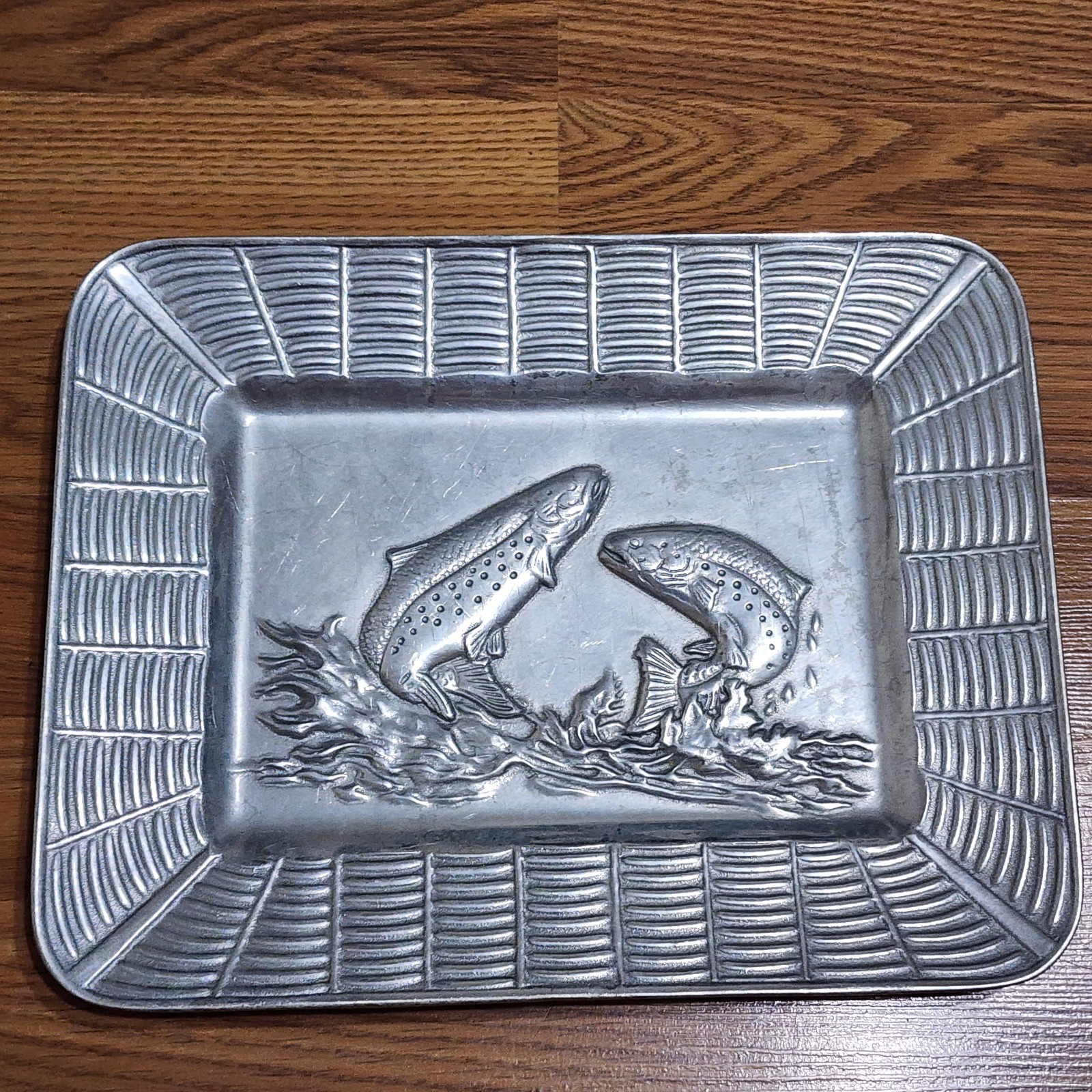 VTG Wilton Armetale RWP Trout Fish Serving Tray 11.5” Fishing Cabin Lodge Decor
