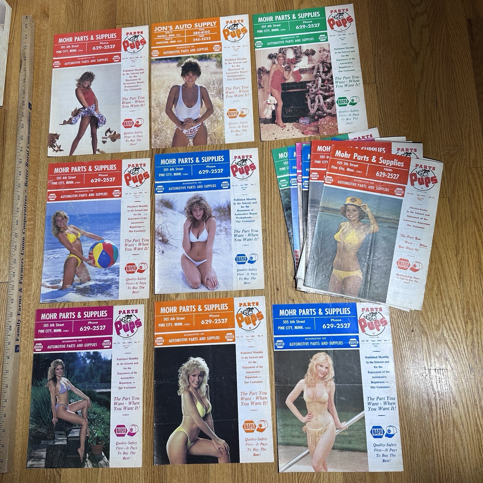 Lot 28 Vintage NAPA Auto Parts Pups Pinup Calendar Advertising Blotters 1980s