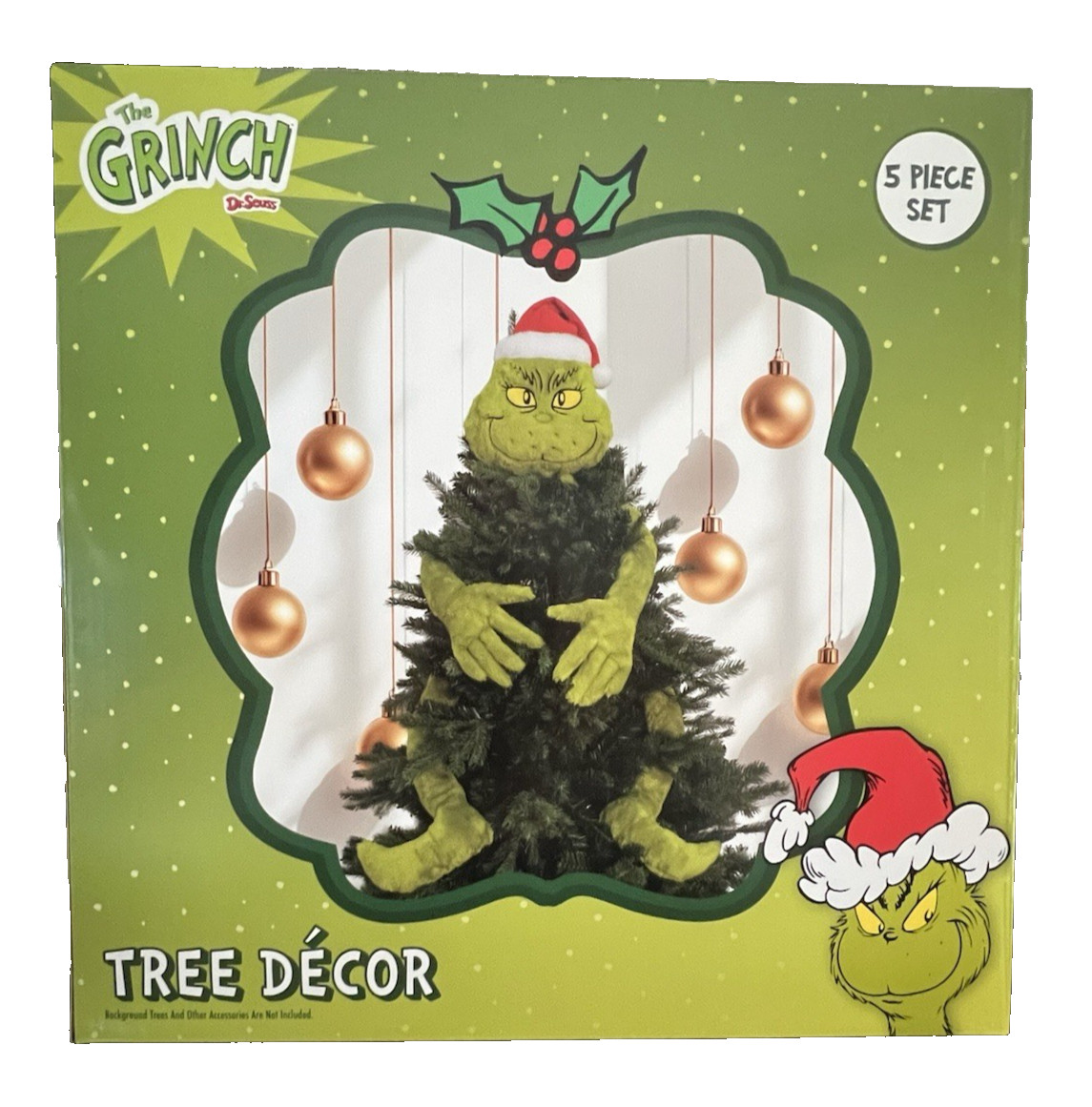 New Dr. Seuss The Grinch Body 5 Piece Tree Decor Topper Head Arms Legs Ornament New Dr. Seuss The Grinch Body 5 Piece Tree Decor Topper Head Arms Legs Ornament
