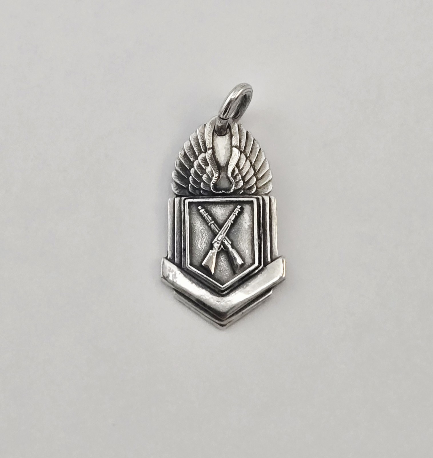 VTG 1934 Sterling Silver Shooting Rifle Medal ROTC Charm Pendant 3.2g Josten