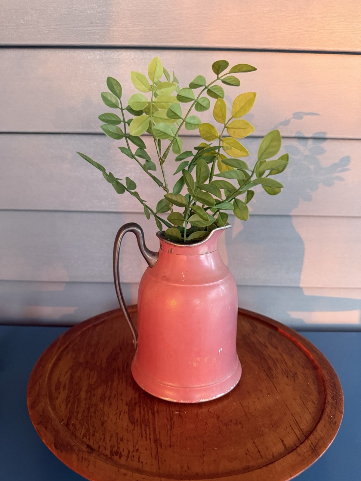 Vintage Metal Craft Co. Pink Pitcher with Silver Handle Made In USA