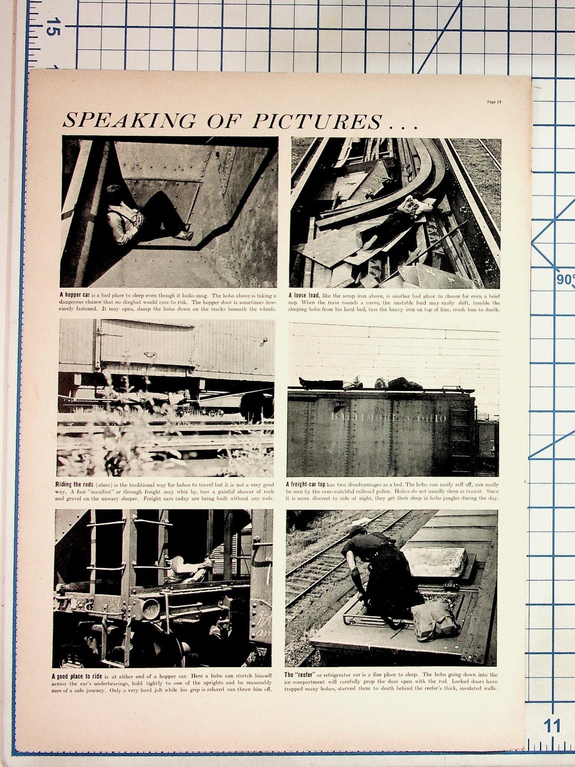 1930s Hobo Life Train Travel Magazine Article & Fels-Naptha Ad Ephemera