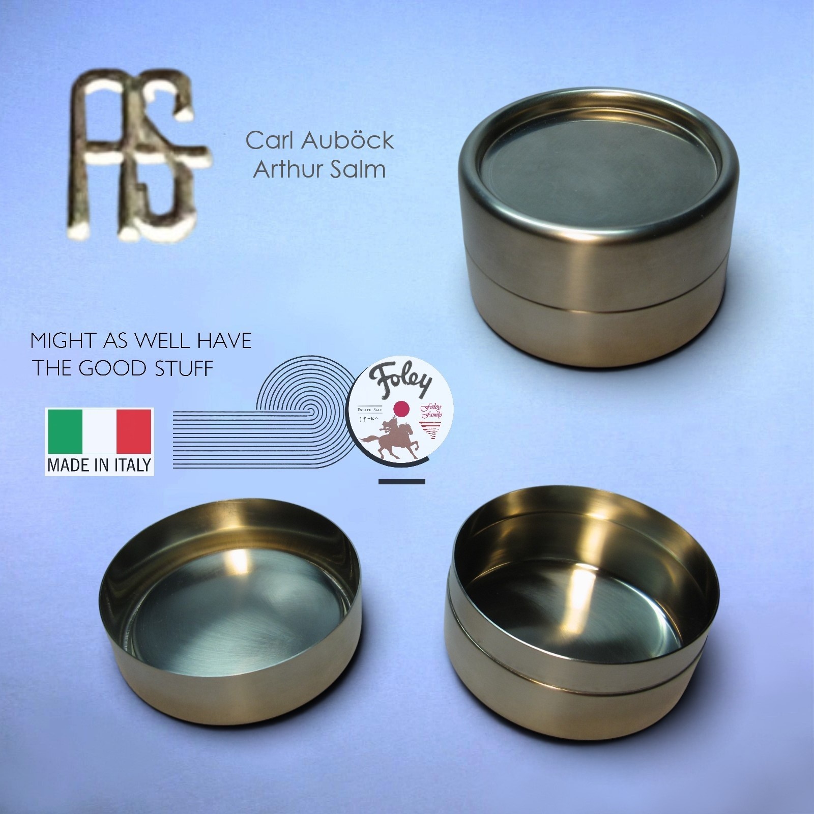 Vintage Carl Auböck & Arthur Salm Designer Stainless Storage Canister Box Italy Vintage Carl Auböck & Arthur Salm Designer Stainless Storage Canister Box Italy