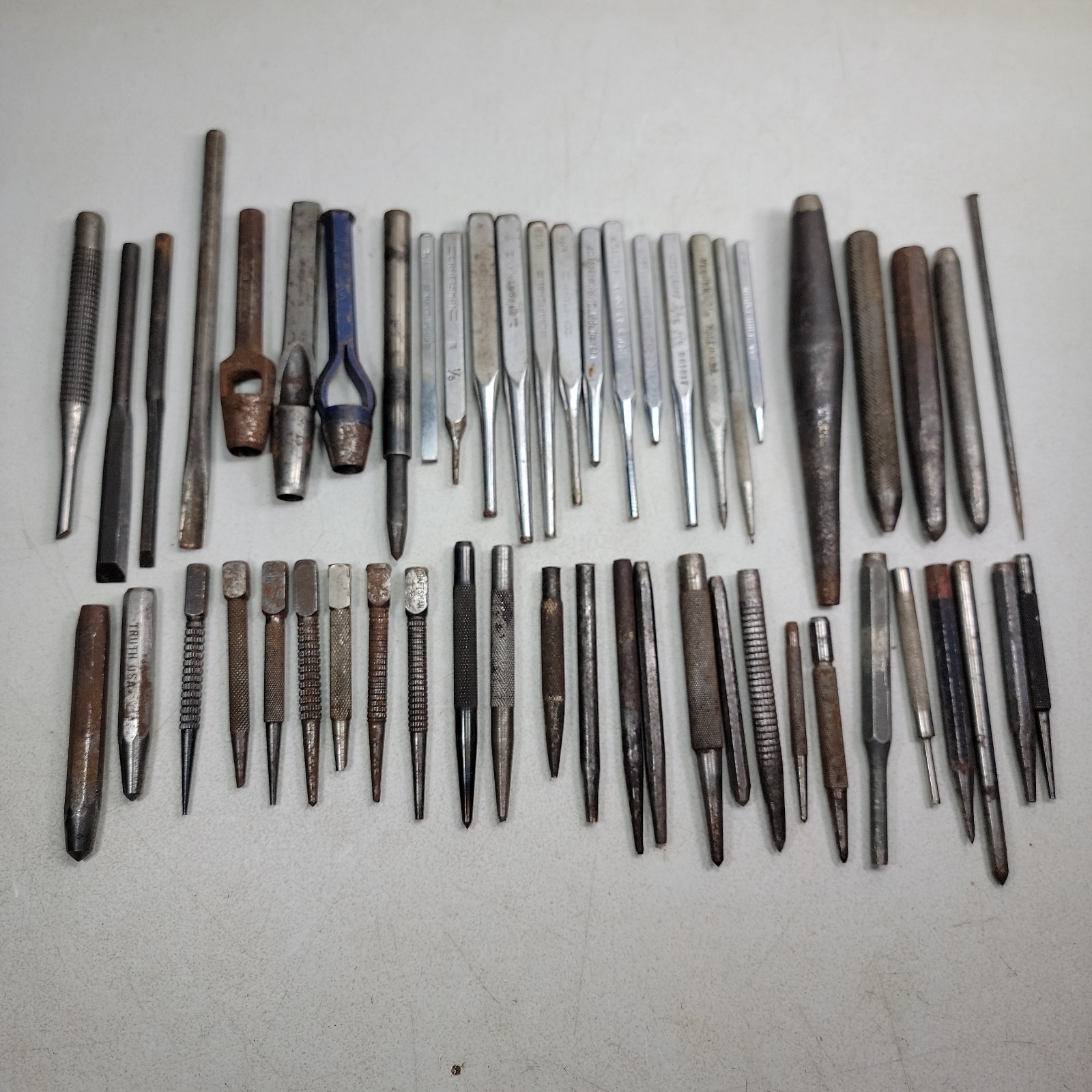 Lot of 50+ Vintage Punch Punches Chisel 7-1/2lbs Machinist Leather Woodworking
