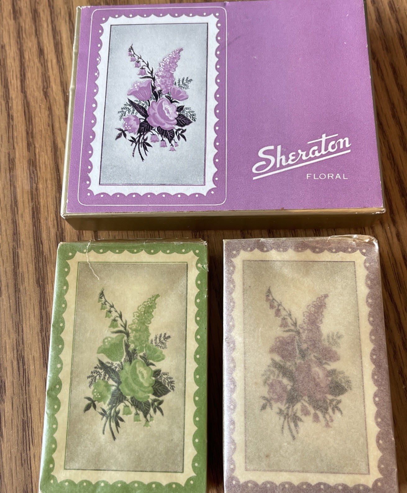 Vintage Sheraton Floral Playing Cards