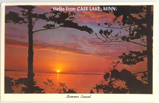 Cass Lake, MN - Minnesota Vintage Lake Summer Sunset Postcard 1970s