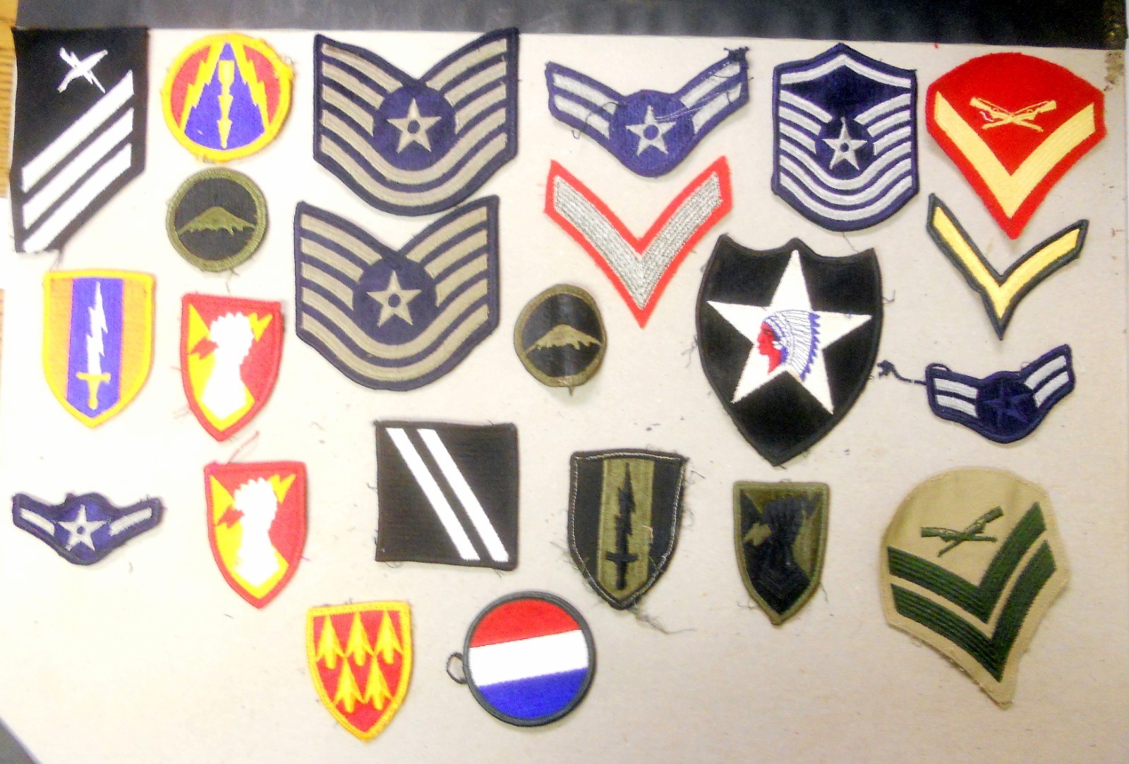 Vintage Lot of 23 Mixed Military US Patches, Directly out of a local collection