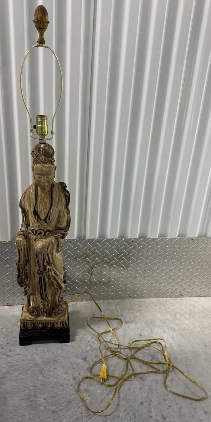 Antique Asian Statue Quan Yin (Kwan Yin)  Lamp