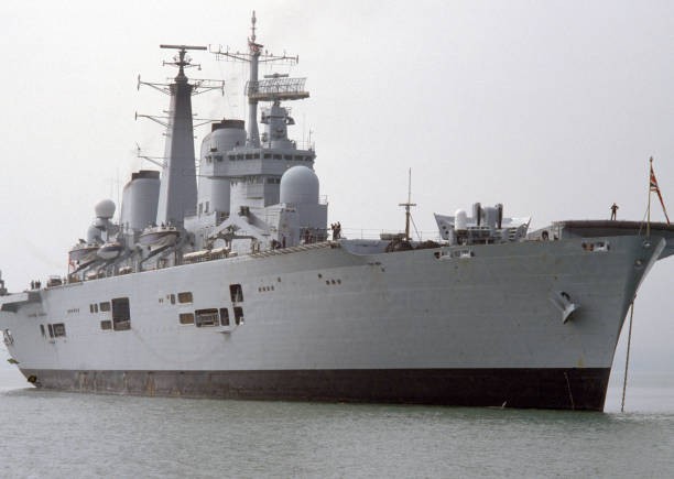The aircraft carrier HMS Invincible circa 1982 Historic Old Photo