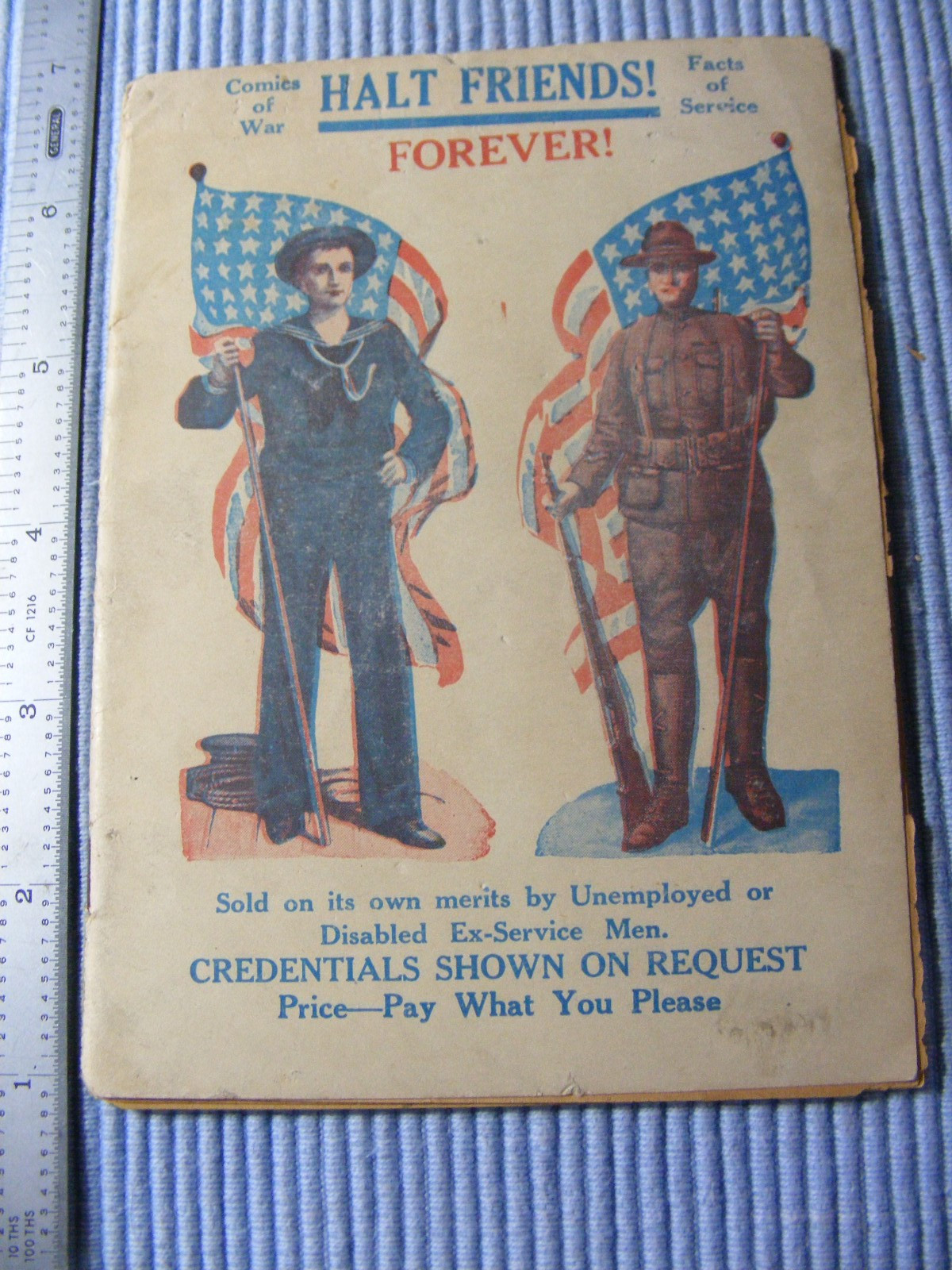 Vintage WW1 Disabled And Unemployed US Veterans Leaflet To Sell For Income