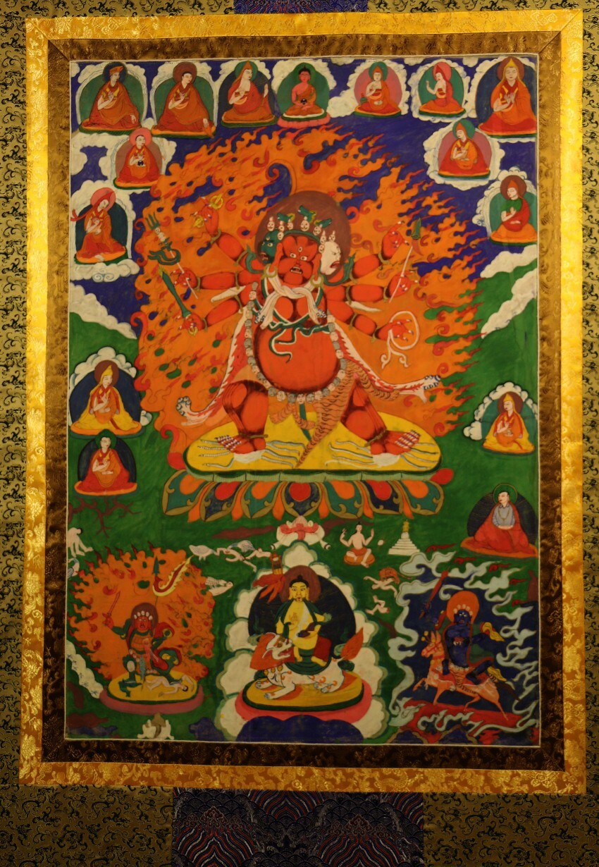 Real Large Tibet Tibetan Vintage Old Tibet Buddhist Thangka Tangka Hayagriva