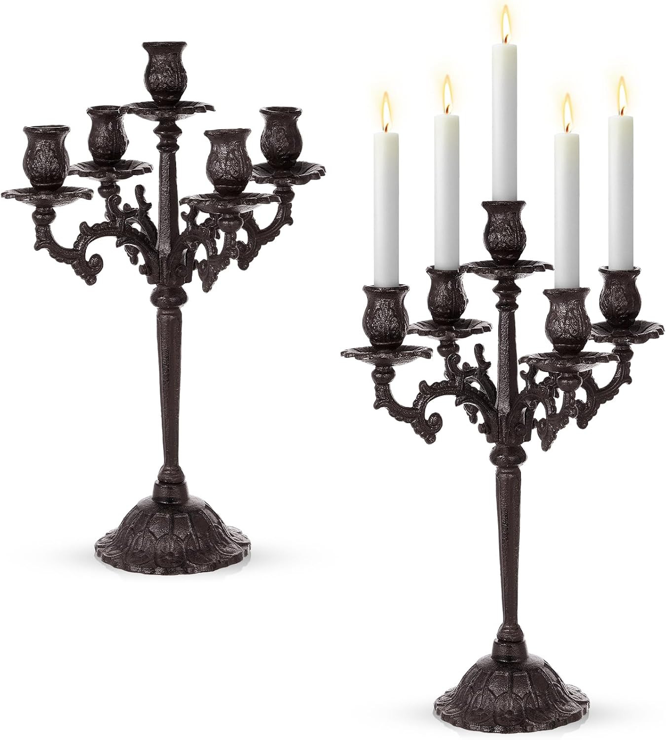 2 Pcs 5 Arm Black Candelabra 16.7\