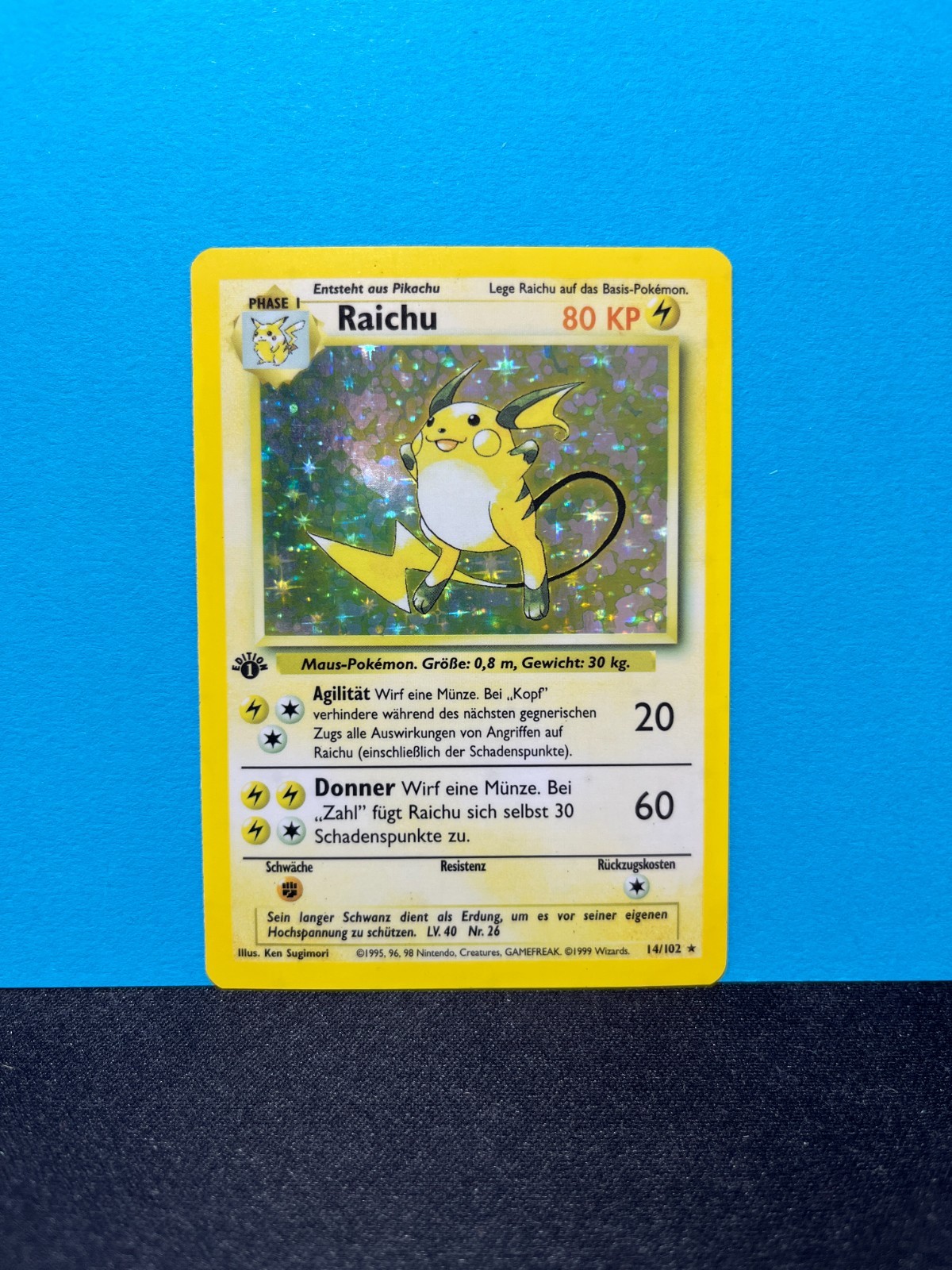 Pokemon - DE Raichu - BS 14 - 1st EDITION - HOLO - NM - Pokemon