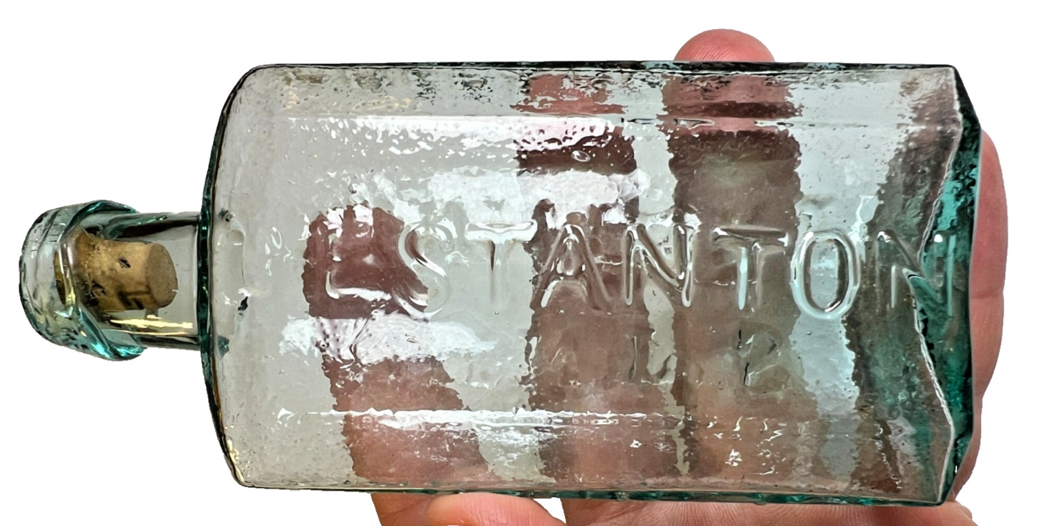 Antique 1830s Bottle HUNT\'S Sing Sing New York Open Pontil C E Stanton Variant